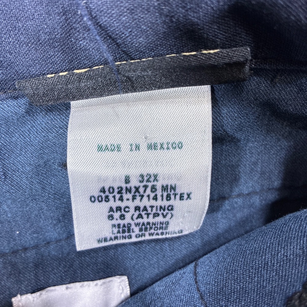 Workrite FR Work Pants Mens 32x30 Navy Blue Nomex Flame Resistant 402NX75MN - Picture 4 of 13
